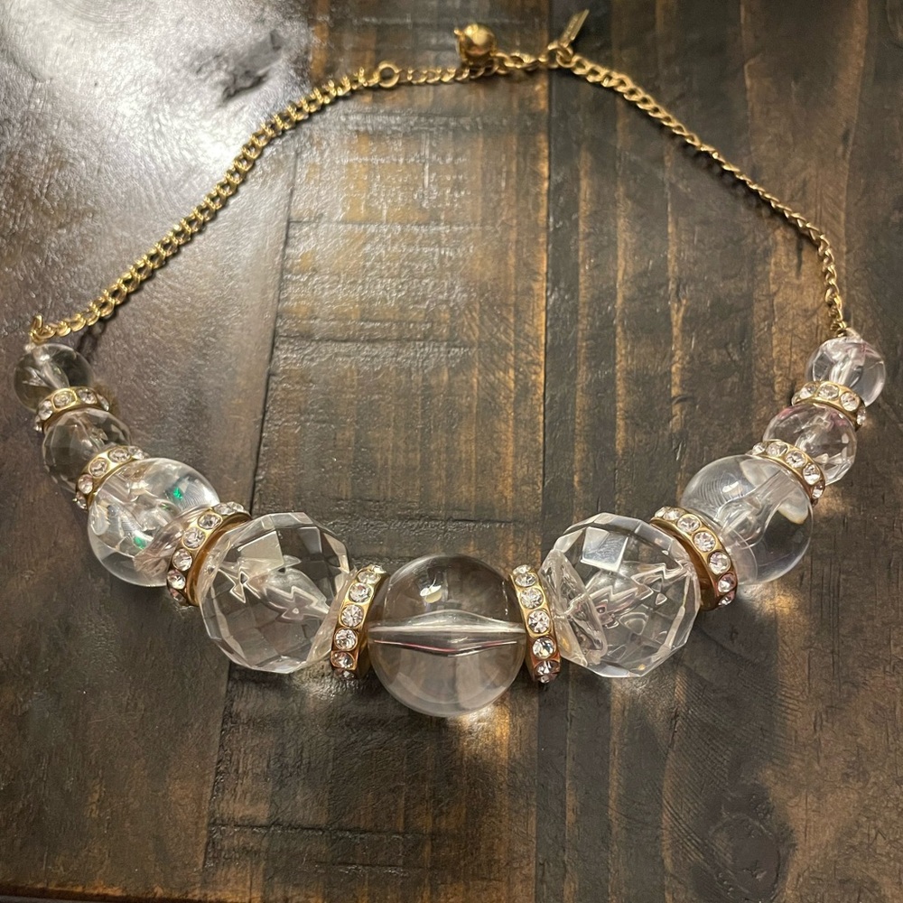 Elegant Gold and Clear Beaded Necklace   Kate Spade NY